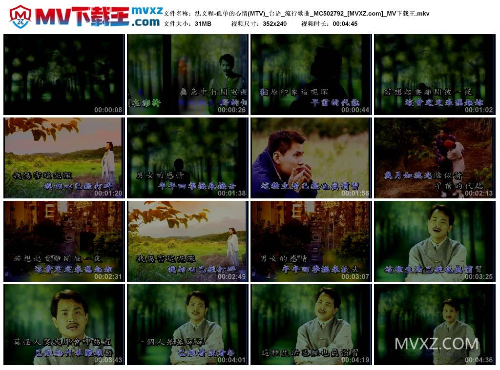 沈文程-孤单的心情(MTV)_台语_流行歌曲_MC502792